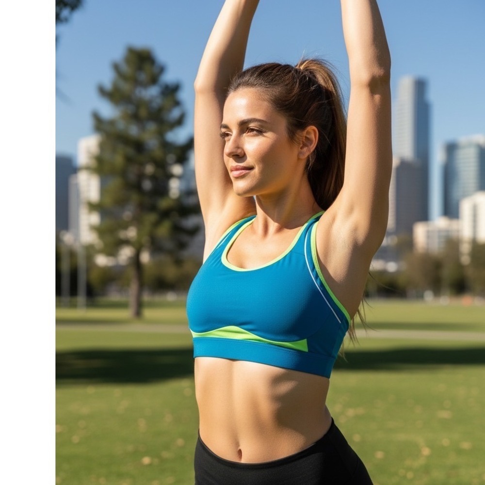 Fabletics Adjustable Racerback Sports Bra Mesh Trim Athleisure Gymwear Workout S